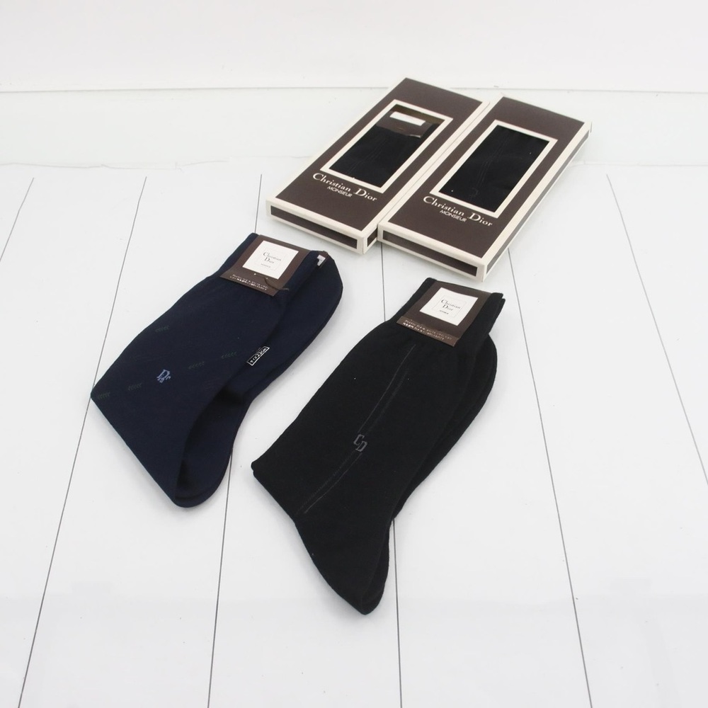 Dior Men's Dress Socks in Black and Navy